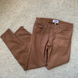 PAIGE Verdugo Skinny Ankle - Mustard Luxe Coating